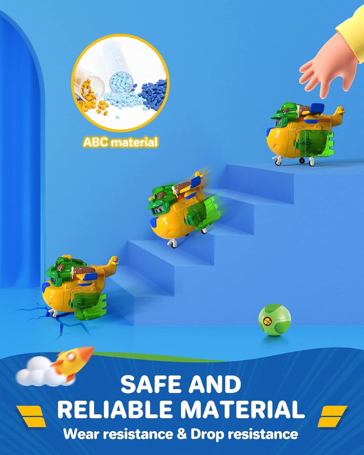Super Wings Super Iron Donnie 5", Super Ball-Earth Power, Spielzeugflugzeug, Verwandelbares Spielzeu