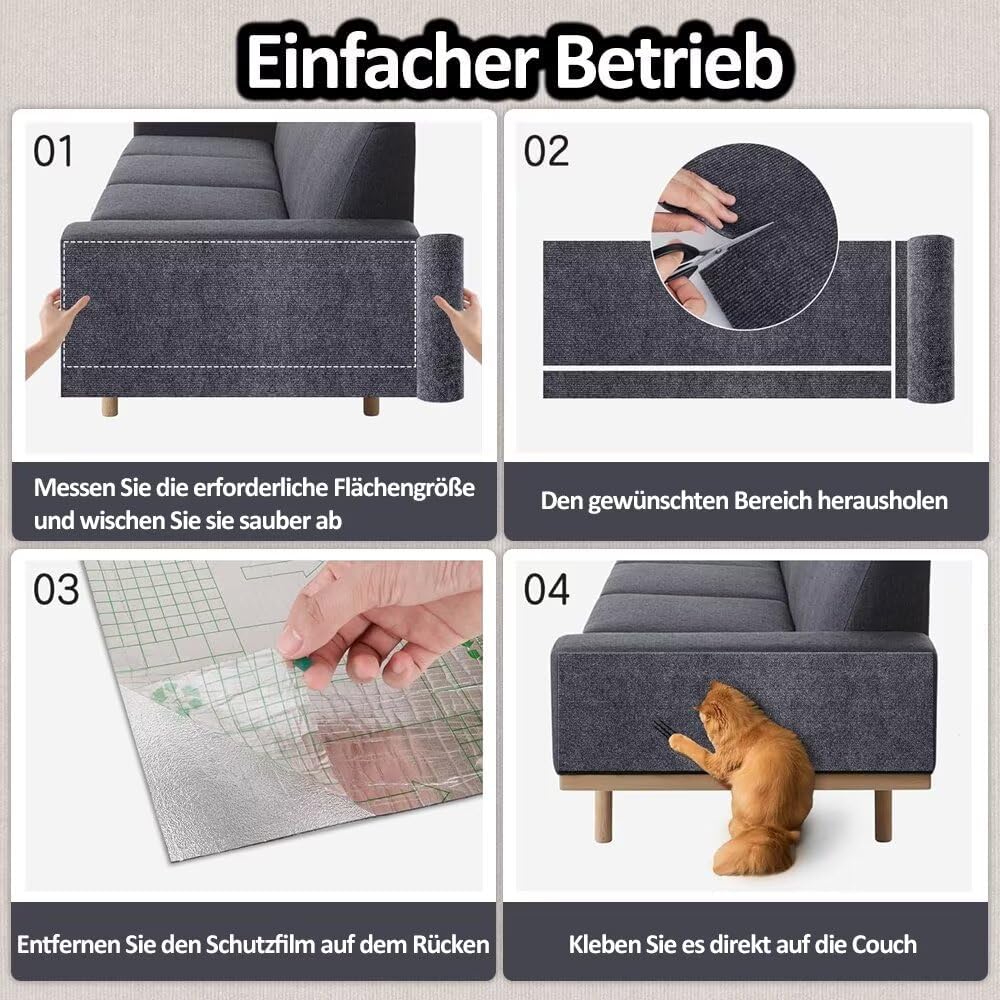 Kratzmatte Katze Selbstklebend - Kratzschutz Sofa Anti Kratz Folie Kratzwand für Katzen Frei DIY Ges