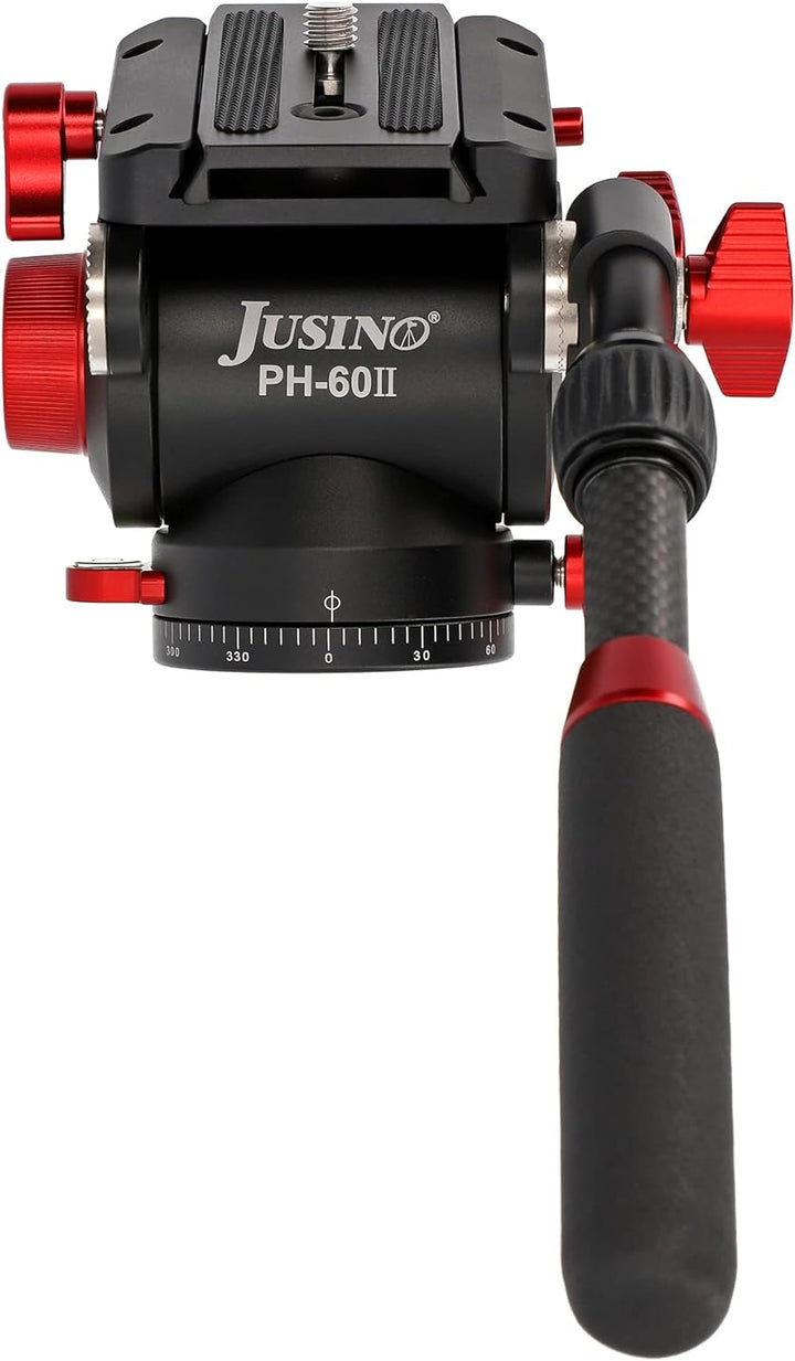 JUSINO PH-60 II Profi Aluminium Fluid-Videoneiger mit variablem Führungshebel, bis 10kg Tragkraft