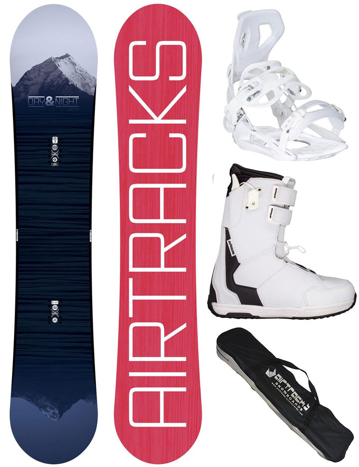 Airtracks Damen Snowboard-Set Day & Night Rocker + Bindung Master W Fastec + Boots + Sb Bag 138 144
