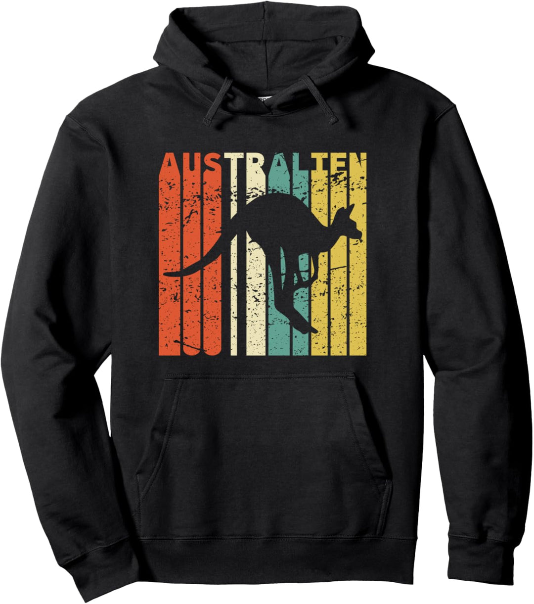 Retro Australien Motiv Känguru Pazifik Pullover Hoodie