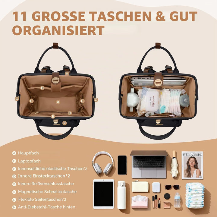 Wickeltasche, Rucksack, multifunktional, wasserabweisend, mit Haken, lässige Wickeltasche zum Aufhän