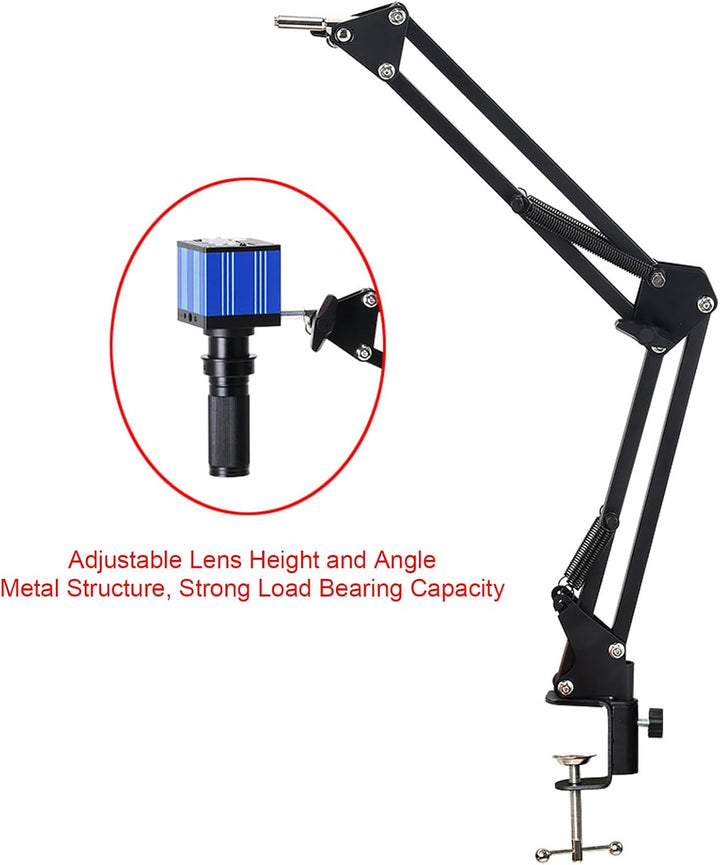 Industrieller Mikroskophalter mit Verstellbarem Mikroskoparm, 42-mm-Objektivring und Flexiblem Ständ