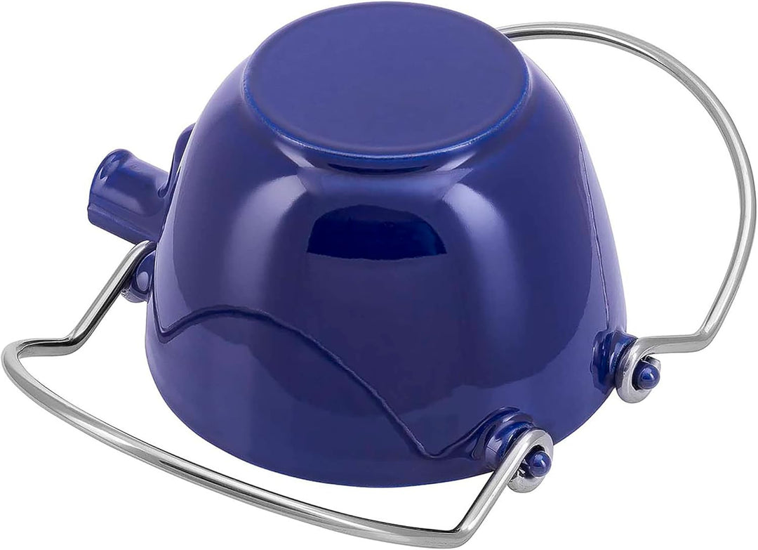 STAUB Teekanne/Wasserkessel, rund 16,5 cm, 1,15 L mit mattschwarzer Emaillierung Im Inneren des Kess