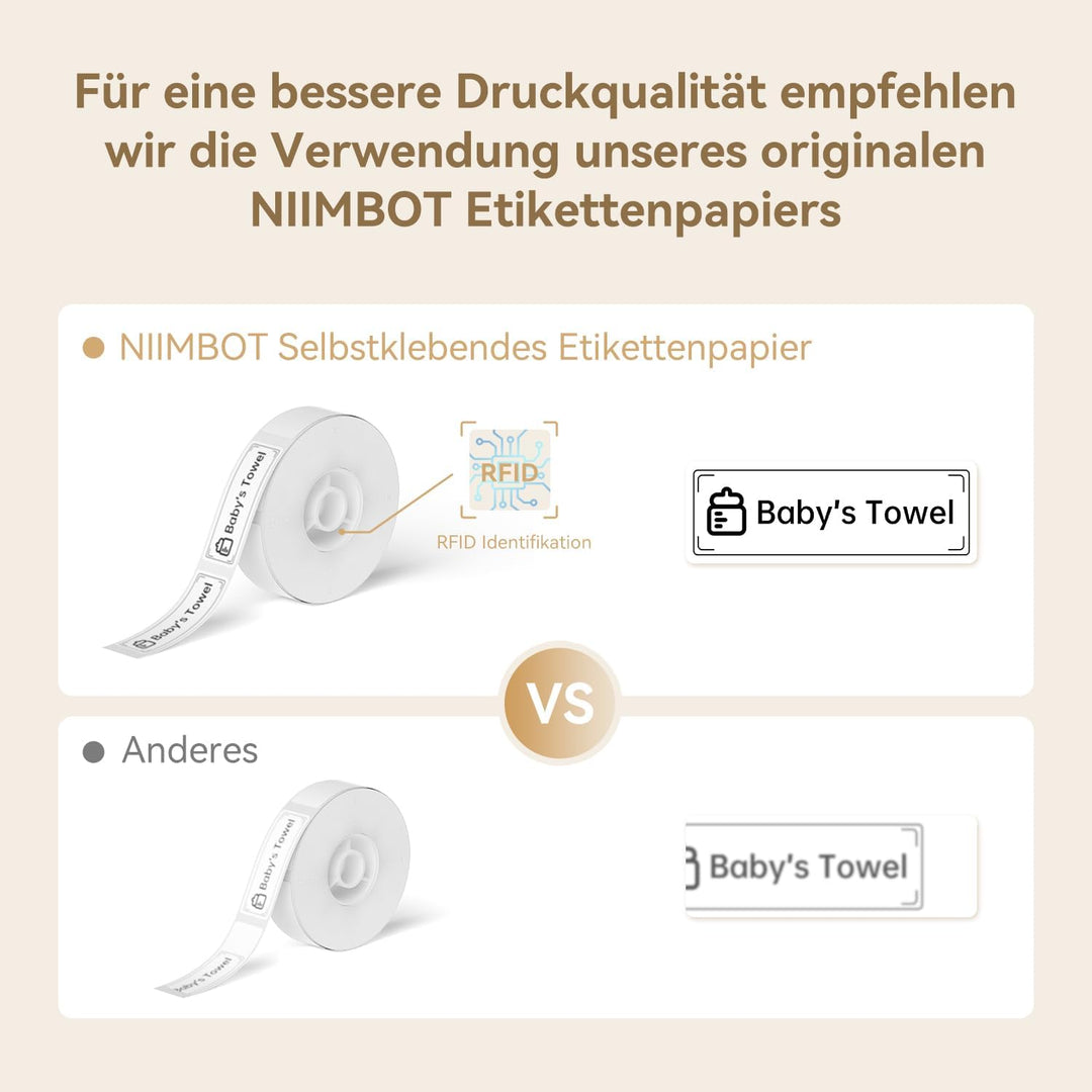NIIMBOT Kabel Etiketten Kabelbeschriftung für D110M / D110 / D11 /D11H Etikettendrucker, 12.5mm x 10