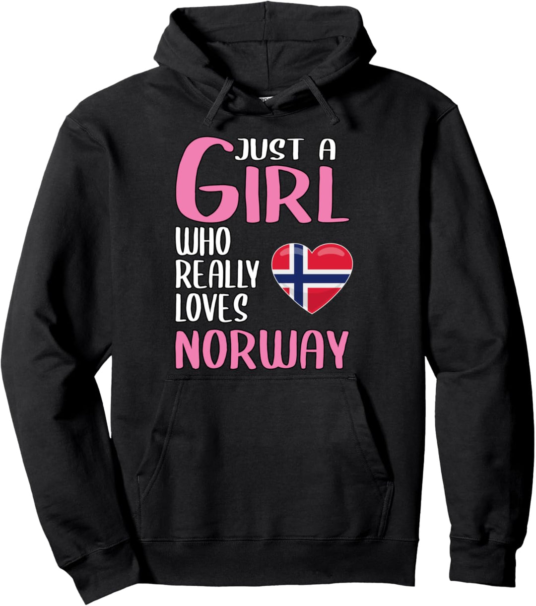 Damen Just A Girl Reisen Norwegen Geschenk Norwegen Pullover Hoodie