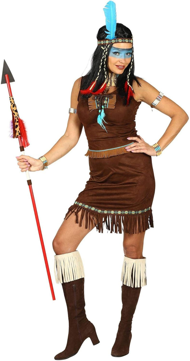 W WIDMANN MILANO Party Fashion - Kostüm Indianerin, Kleid, Häuptlingstochter, Wilder Westen, Karneva