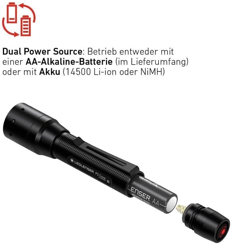Ledlenser P5 Core kompakte Taschenlampe LED, 150lm, fokussierbar, 1x AA batteriebetrieben (mit AA im