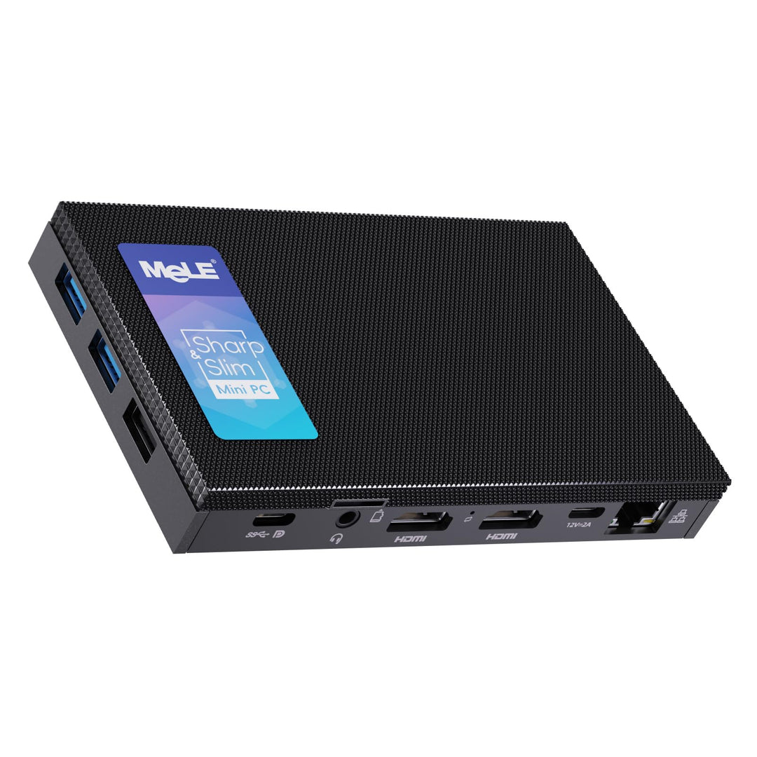 MeLE Mini PC Lüfterloser Quieter4C N150(4C/4T, bis zu 3.6Ghz) USB-C Display 8GB RAM 256GB Speicher D