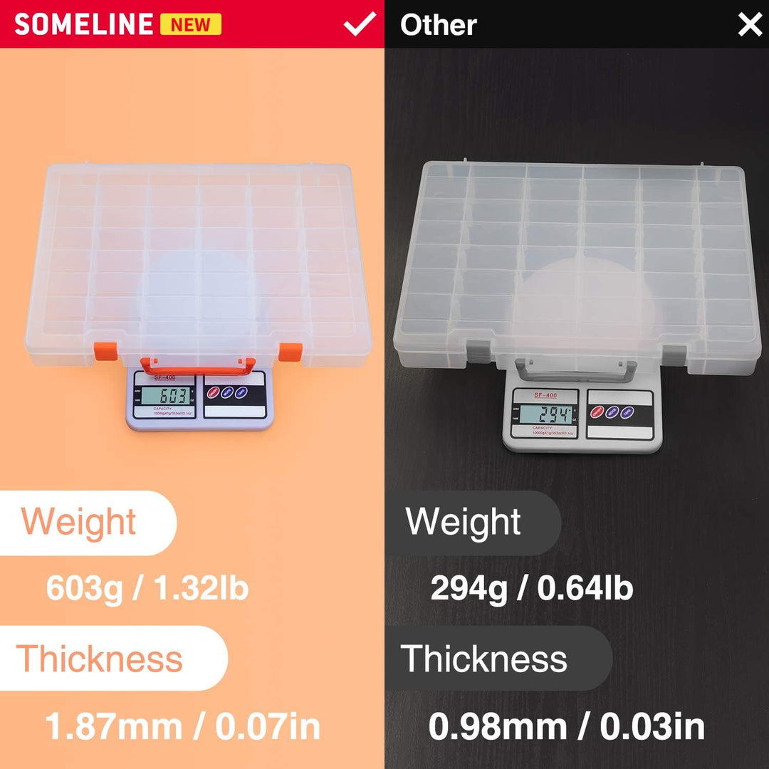 SOMELINE® Sortimentskasten mit 48 Fächern | Stabile Sortierbox für Schrauben, Kleinteile, Klein- und