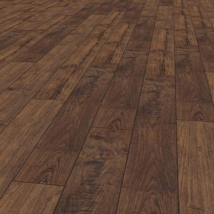 Laminatboden Nostalgie Teak – Landhausdiele Teak braun – Exquisit Serie, 193 × 1380 mm, 8 mm Stärke,