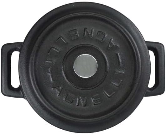 Pentole Agnelli COGHSRP10420M Topf mit Griffen und Deckel, Gusseisen, Mattschwarz, 2,6 l 2.6 litri M