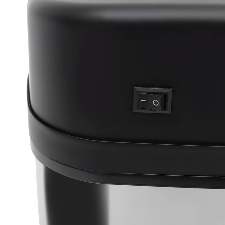 HOMCOM Sensor Mülleimer 20L Edelstahl mit Bewegungssensor Silber+Schwarz | Automatischer Mülleimer,