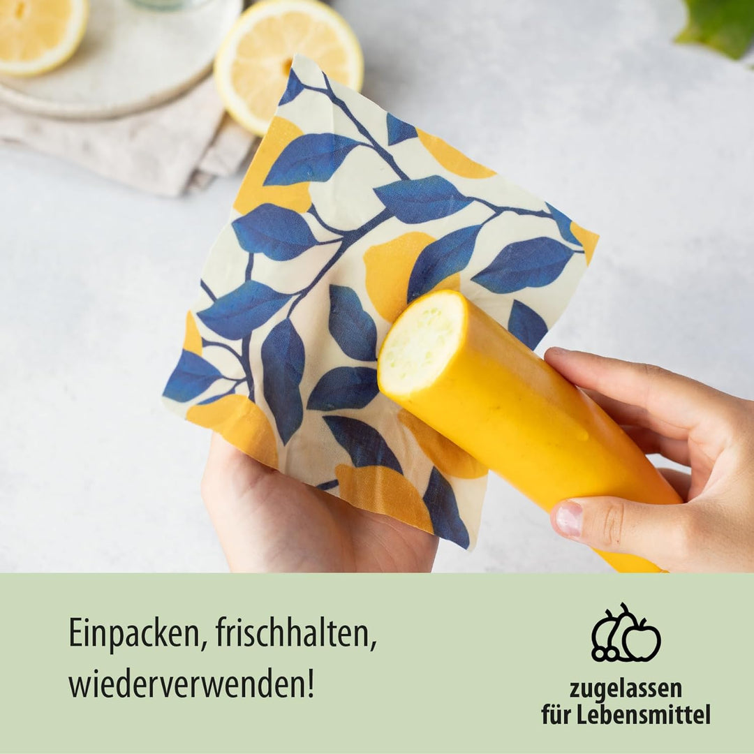 little bee fresh Bio-Bienenwachstücher Starter-Set aus Deutschland - Wachspapier für Lebensmittel -