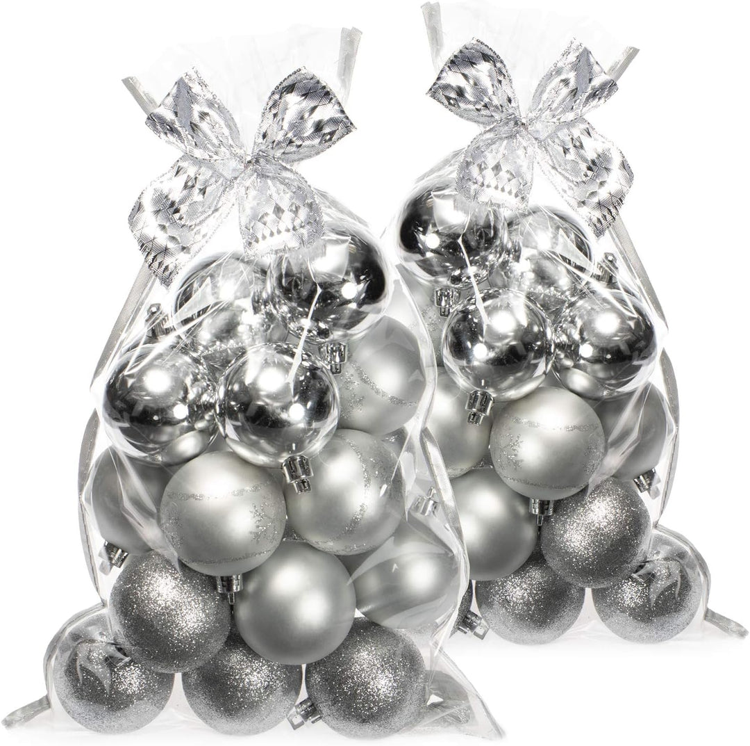 com-four® 40x Weihnachtskugeln, Christbaumkugeln bruchsicher aus Kunststoff für Weihnachten, Baumsch