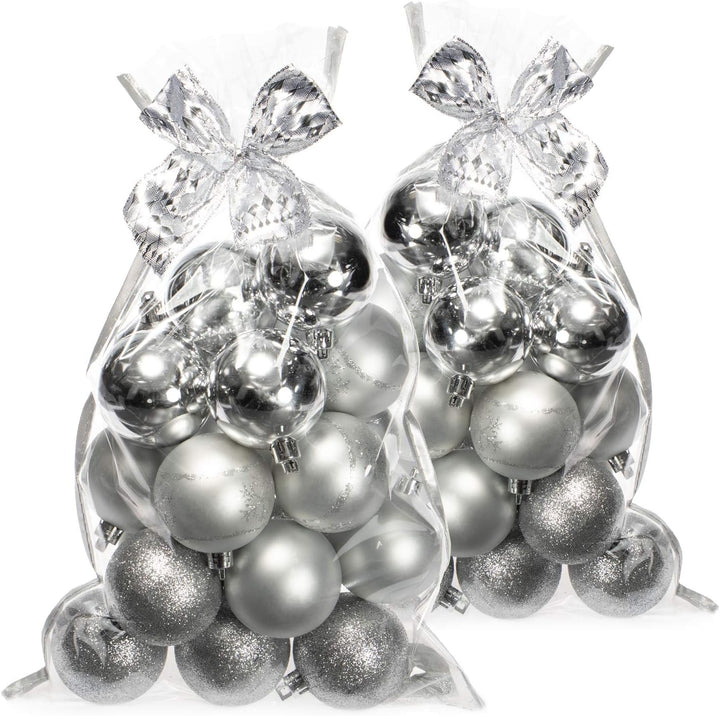 com-four® 40x Weihnachtskugeln, Christbaumkugeln bruchsicher aus Kunststoff für Weihnachten, Baumsch