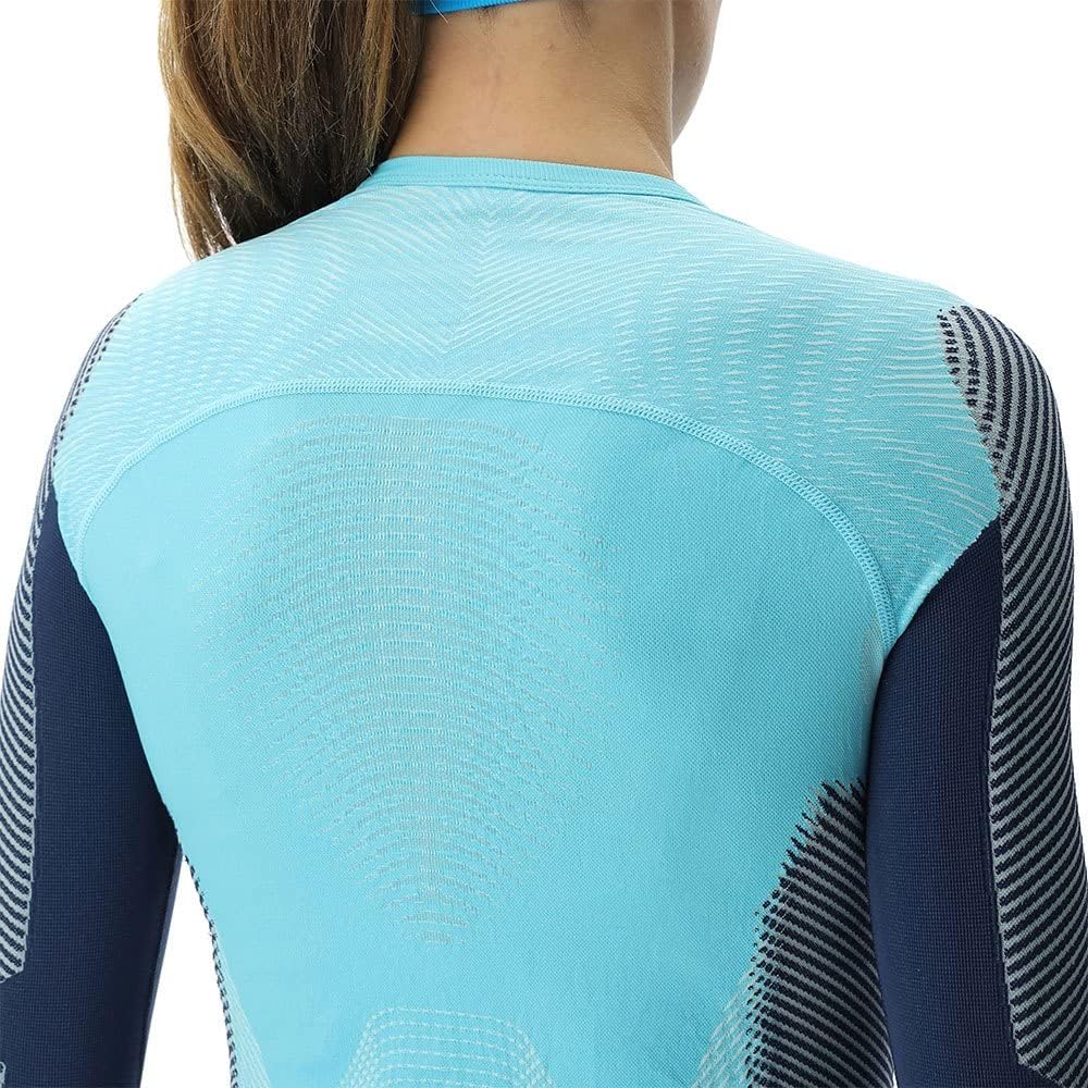 UYN Damen Running Pb42 Ow Long_sl T-Shirt L Blau/Pfau Pracht, L Blau/Pfau Pracht