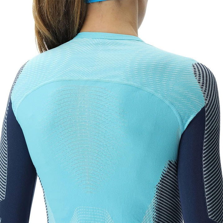 UYN Damen Running Pb42 Ow Long_sl T-Shirt L Blau/Pfau Pracht, L Blau/Pfau Pracht