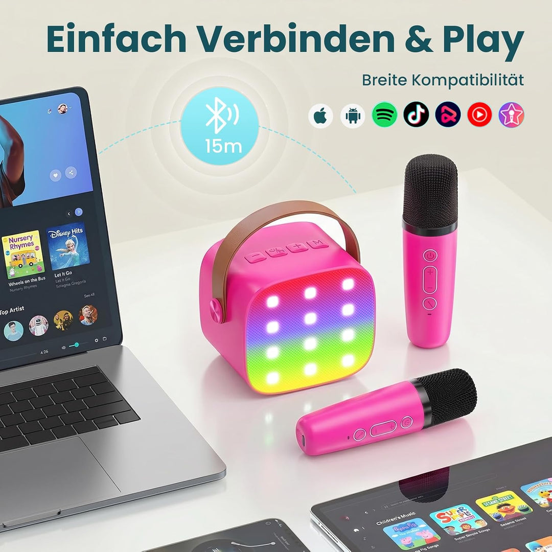 Mädchen Geschenk Kinder Karaoke Maschine: Karaoke Mikrofon Kinder- Spielzeug ab 3-11 Jahre Mädchen J