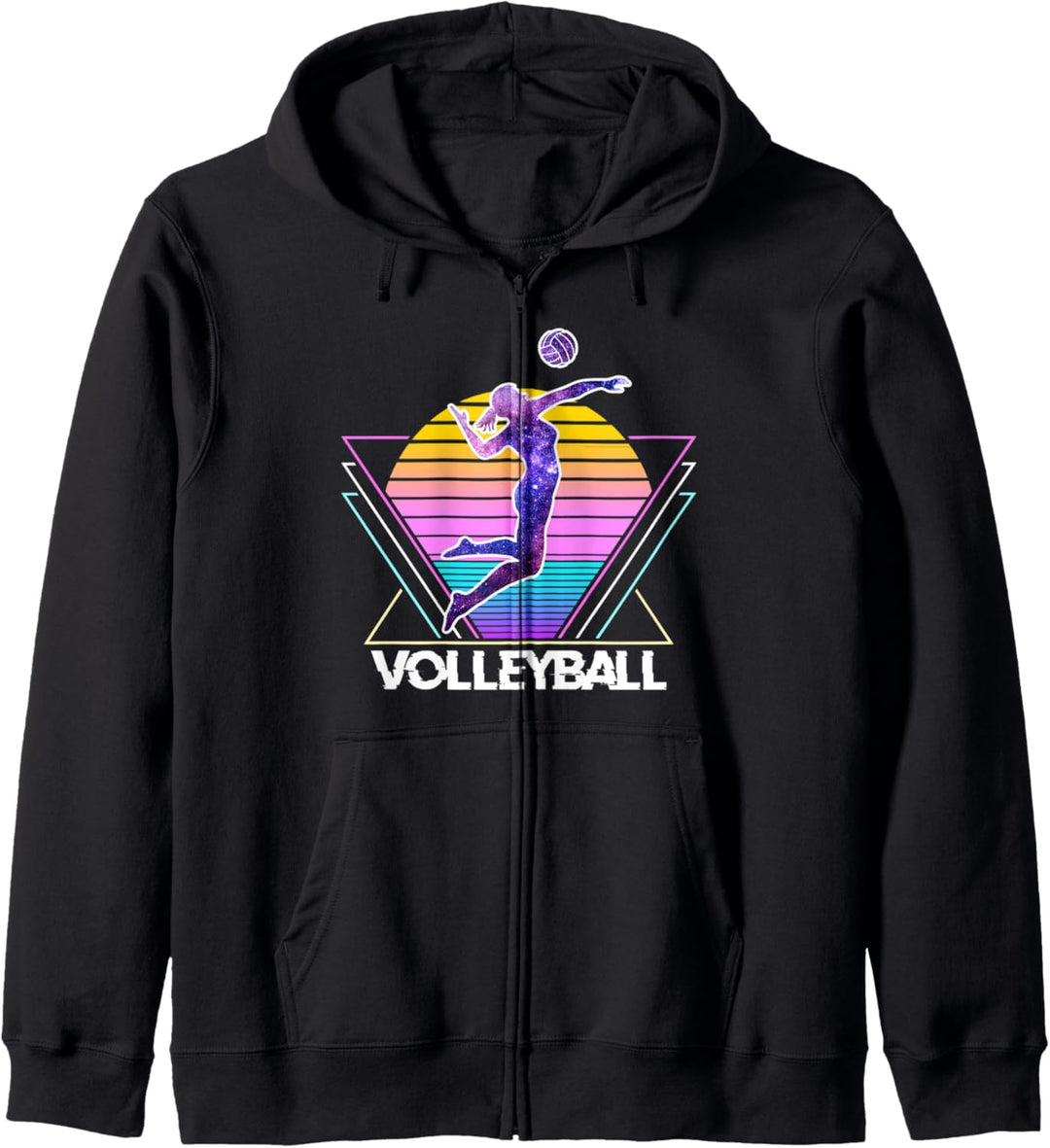 Volleyball Sport Retro Vintage Vaporwave 90er Jahre Kapuzenjacke