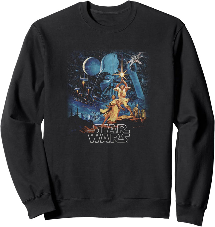 Star Wars A New Hope Faded Vintage Poster Sweatshirt