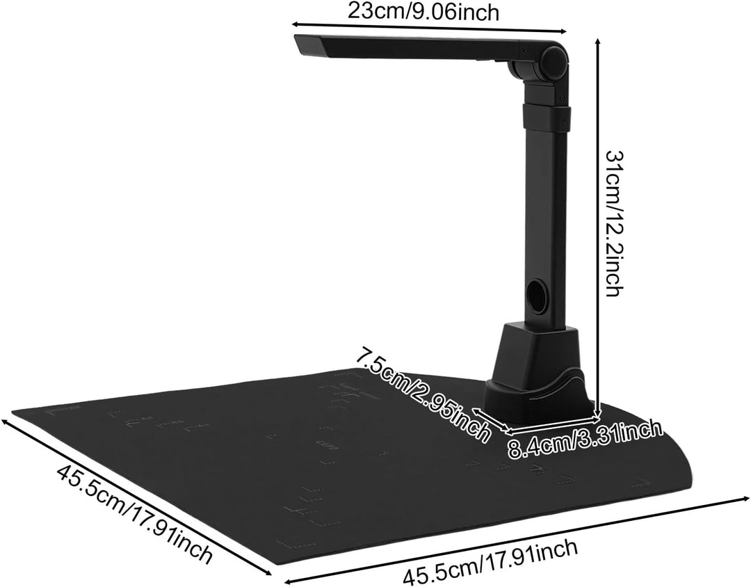 Dokumentenscanner, Faltbare Buchscanner, A3 Scanner, 3-Level-LED HD Tischscanner, Dokumentenkamera V
