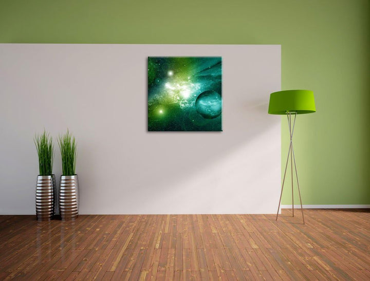 Pixxprint Sternenstaub und Gasnebel in Einer fernen Galaxie, Format: 70x70 auf Leinwand, 70x70