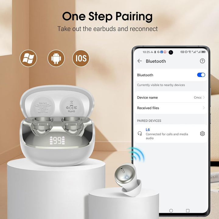 Bluetooth Kopfhörer, Hi-Fi Klang Schlafkopfhörer, Kabellose Kopfhörer Bluetooth 5.4 mit 4 ENC Mikrof