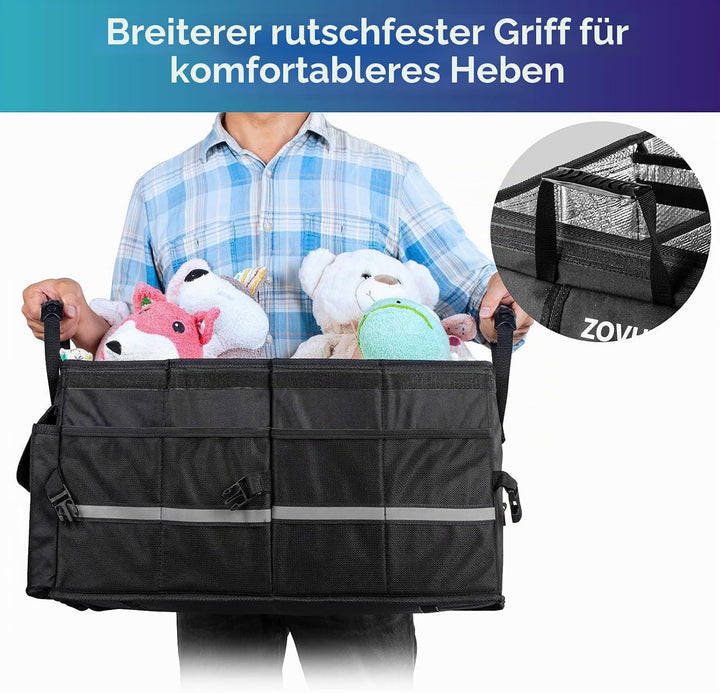 ZOVHYYA Kofferraum Organizer 68L Auto Organizer Wasserdichte Praktische Auto Kofferraumtasche mit Di