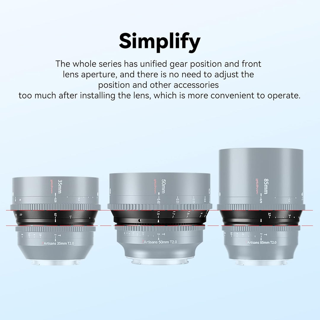 7artisans 50 mm T2.0 grosse Blende, Vollformat-Objektiv, L-Mount, manueller Fokus, geringe Verzerrun