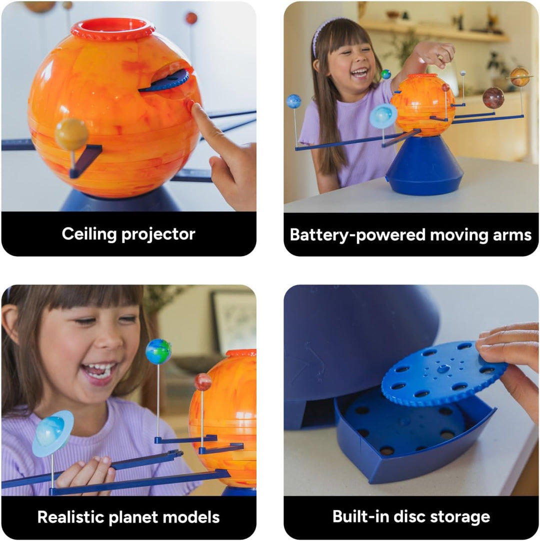 Learning Resources GeoSafari Orbitierendes Sonnensystem & Projektor mit 32 Weltraum‑Bildern – Planet