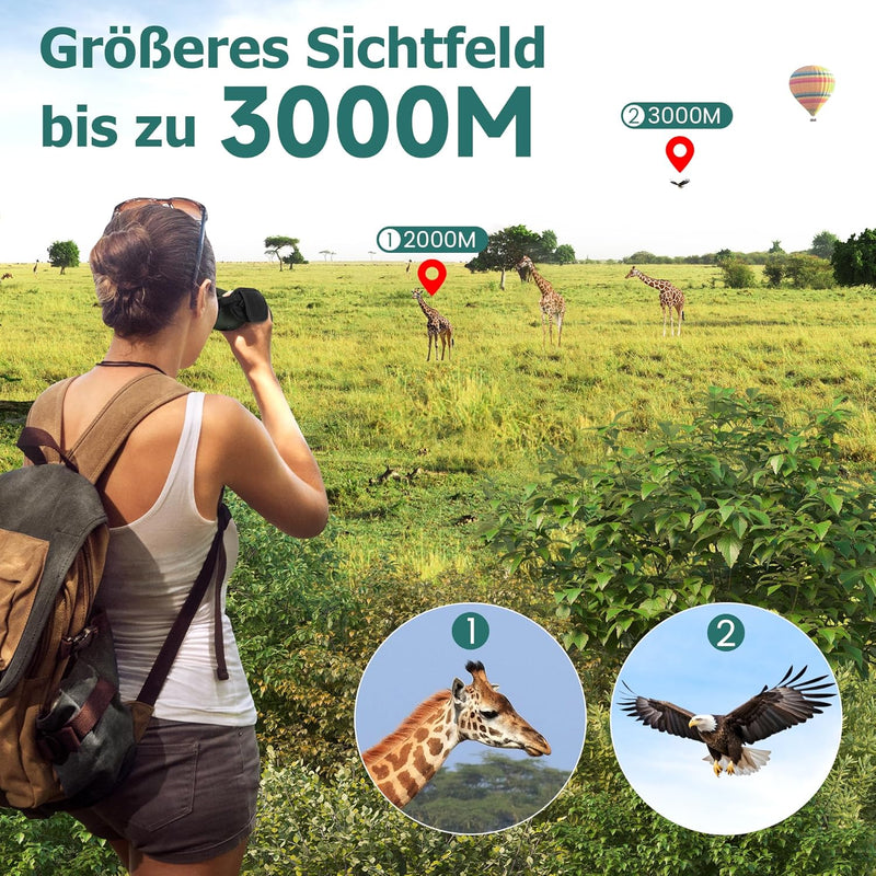 Monokular 60X80 Zoom Monokulare Teleskop Fernrohr Erwachsene mit Smartphone Halterung Stretchable St