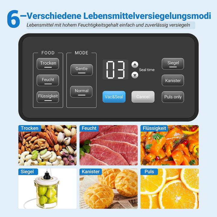 INKBIRD Vakuumiergerät, Folienschweissgeräte für Lebensmittel mit Trocken-/Nass-/Flüssigkeitsmodus,D