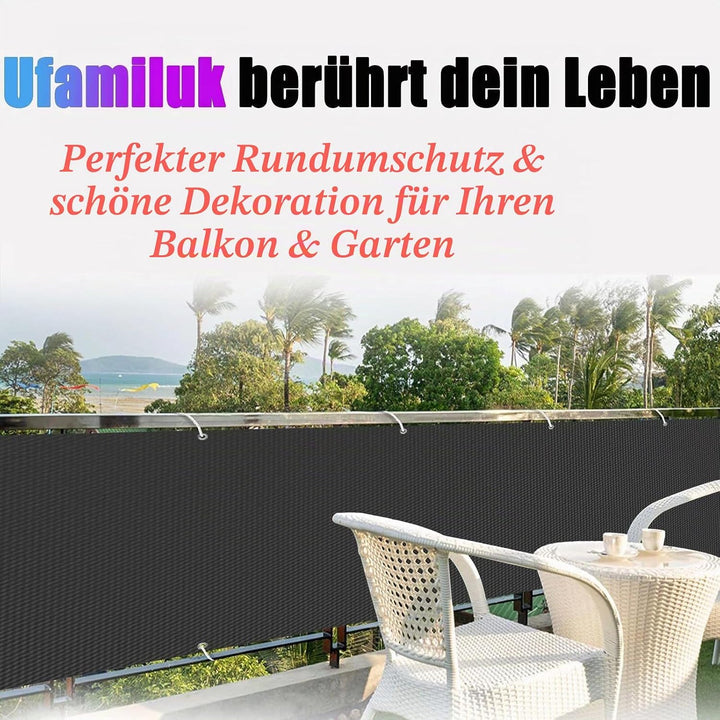 Ufamiluk balkonumrandung Anthrazit Windschutz Balkon Stoff HDPE Wetterfest Blickdichte UV-Schutz für