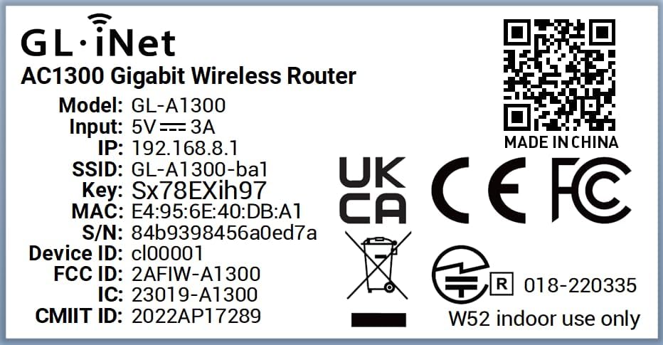 GL.iNet GL-A1300 (Slate Plus) Wireless VPN Travel Router– Easy to Setup, Connect to Hotel WiFi & Cap