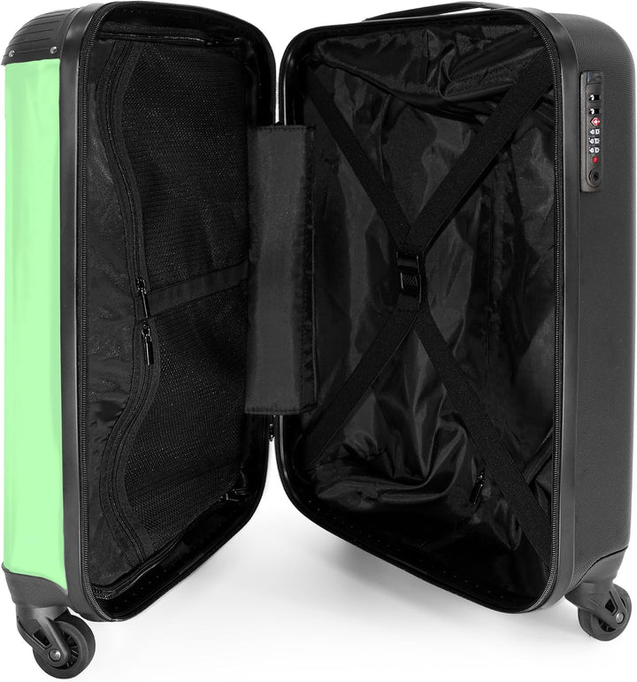 NoBoringSuitcases.com® Koffer Handgepäck Trolley Rollkoffer Kleine Reisekoffer mit 4 Rollen - Papage