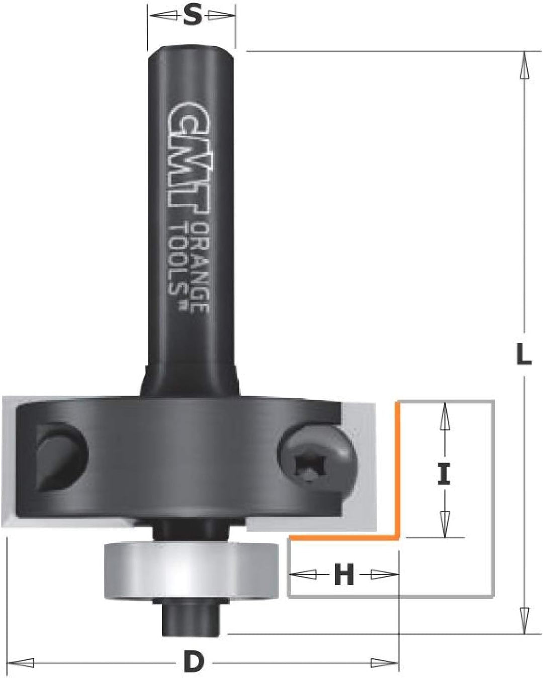 CMT Orange Toos 660.350.11 - Hartmetall-Falzfräser mit Wendeplatten Z2 S=8 D=34,9X12X54 RE