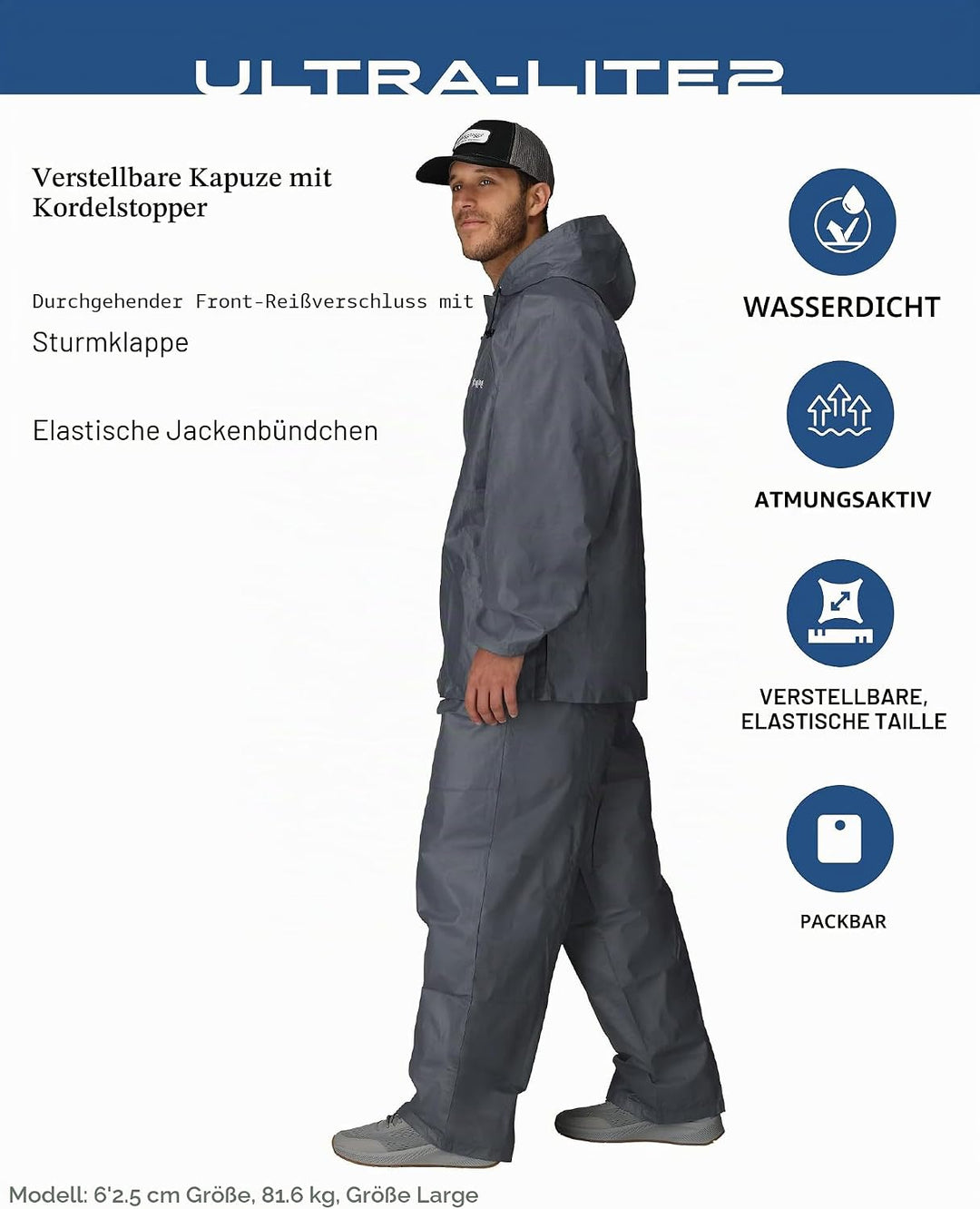 frogg toggs Herren Ultra-lite2 Wasserdichter, Atmungsaktiver Schutz-regenanzug Regenbekleidung (1er