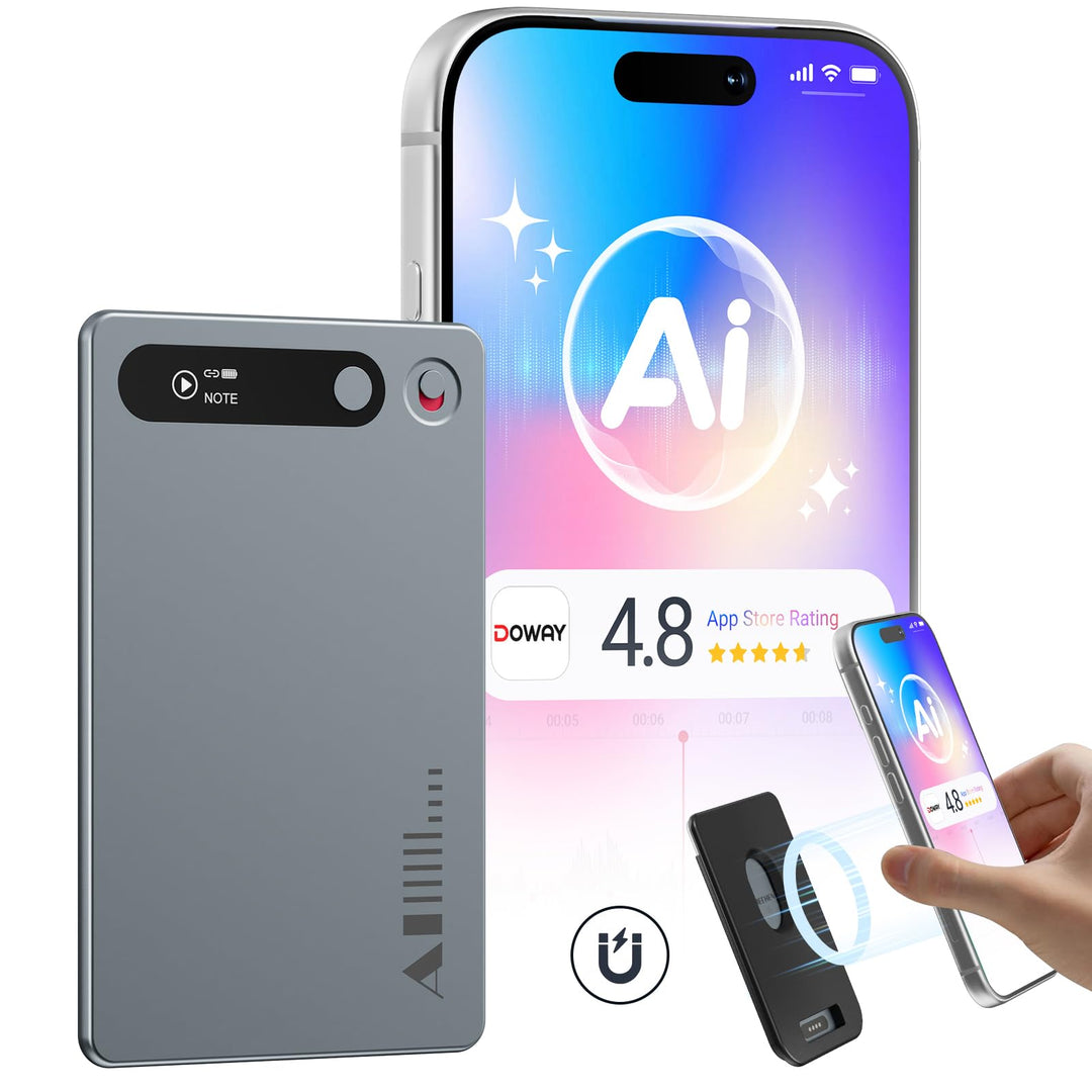 MECHEN KI Diktiergerät Digitales, 64GB Aufnahmegerät mit KI-Technologie zum Transkribieren und Zusam