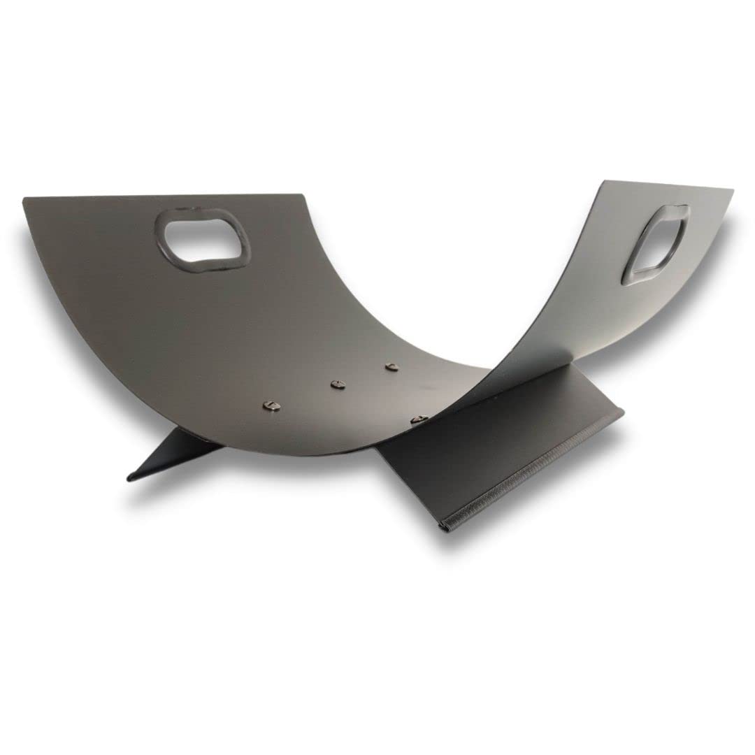 SULENO - Holzkorb DOVER 41x33 cm Aufbewahrungskorb Kaminholzkorb Brennholzkorb Feuerholzkorb, Stahl