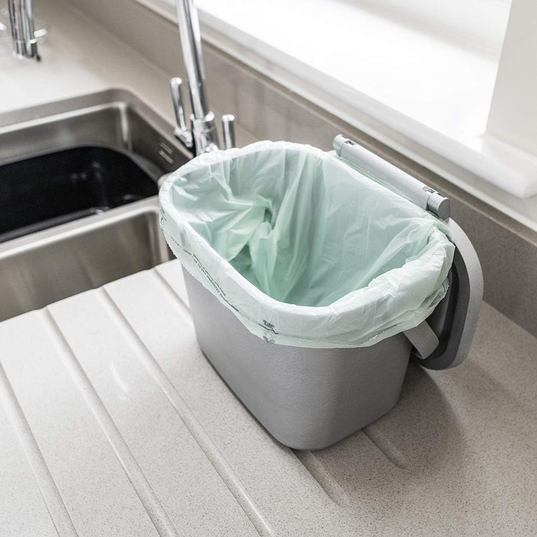 Addis, Komposteimer für Lebensmittelabfälle für die Küche, Plastik, metallic Silver, Compost Caddy C
