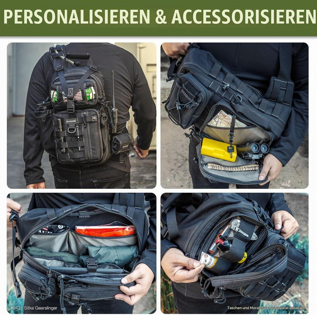 Maxpedition Gearslinger Sitka, 10 liters Schwarz, Schwarz