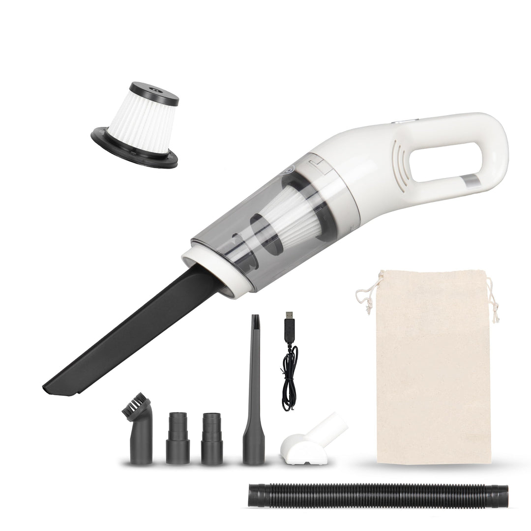 alca® Akku-Handstaubsauger 70W 7,4V 5500Pa Saugkraft, weiss | kabelloser Auto-Staubsauger mit USB-C,