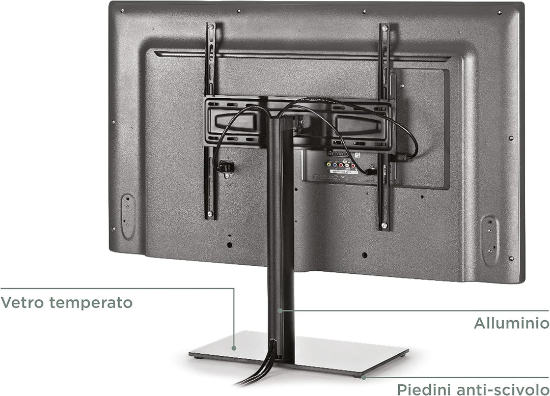 Meliconi 480807 CD/LED TV Ständer Standfuss Glas Drehung schwarz