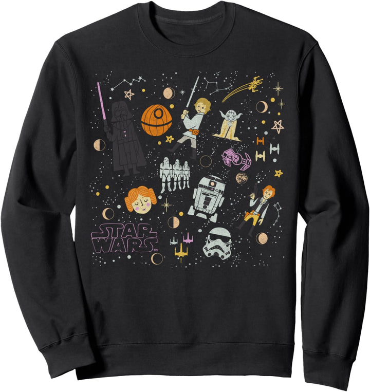 Star Wars Halloween Cartoon Collage Sweatshirt