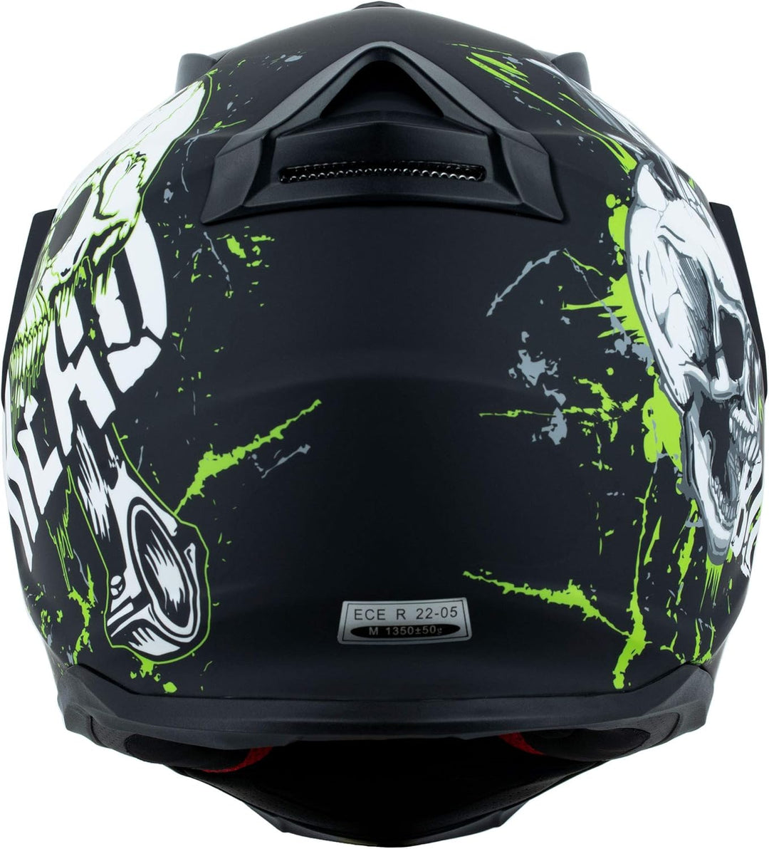 Broken Head Bone Crusher Motocross-Helm Grün mit Visier - Enduro MX Cross-Helm - Motorradhelm mit So