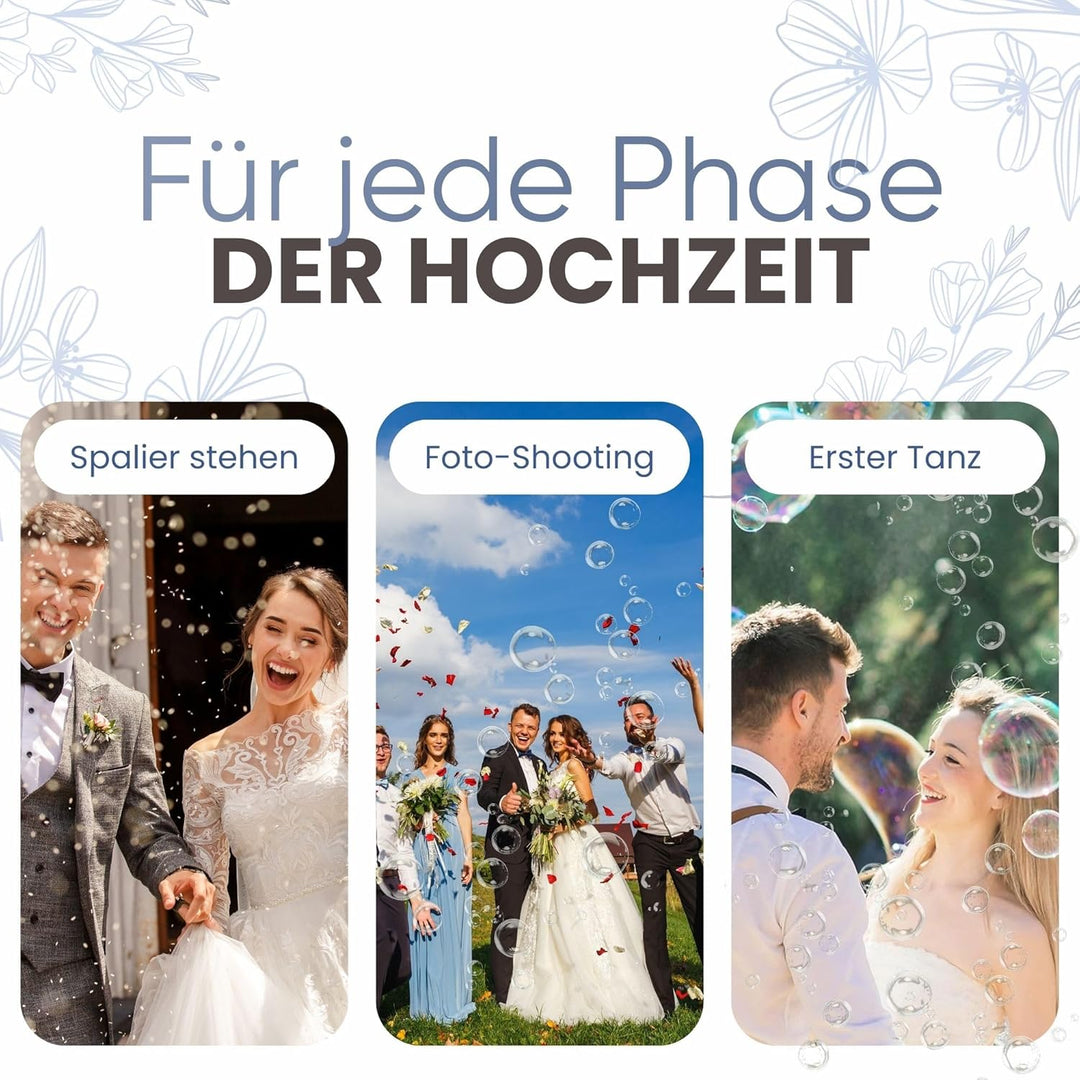 EinsSein 96x Seifenblasen Hochzeit Herzgläschen Box Weiss-rosa - Gastgeschenke für die Hochzeit Tauf