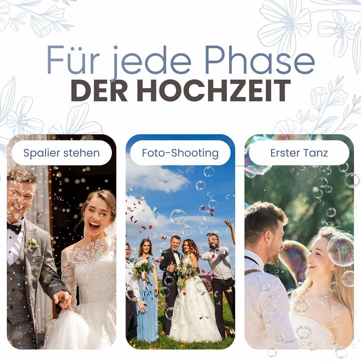 EinsSein 96x Seifenblasen Hochzeit Herzgläschen Box Weiss-rosa - Gastgeschenke für die Hochzeit Tauf