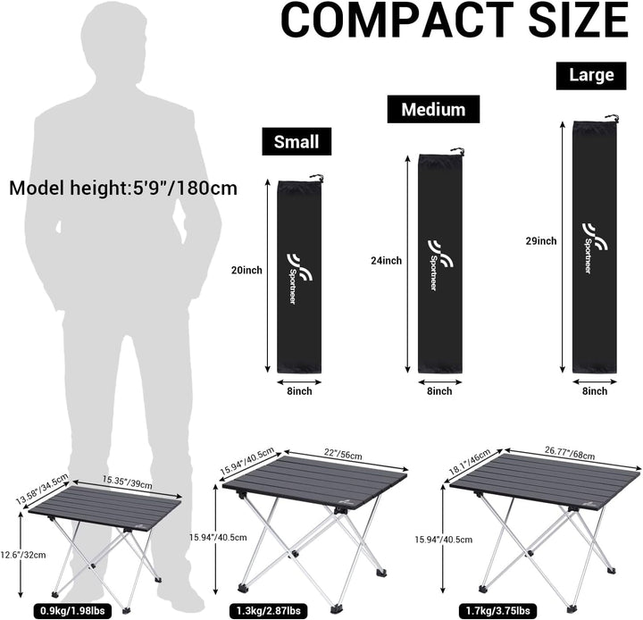 Campingtisch Klapptisch Camping, Aluminium Klapptisch Camping Tisch Faltbarer Picknick-Tisch Tragbar