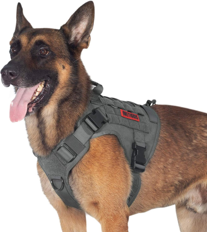OneTigris Taktische Hundeweste Service Hundegeschirr MOLLE Hundeausbildung Geschirr 1000D Nylon (XL,